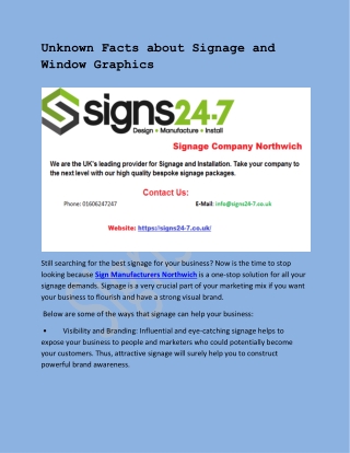 Unknown facts about signage and window graphics