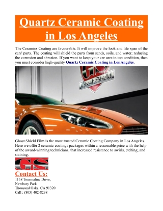 Quartz Ceramic Coating in Los Angeles