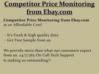 Competitor Price Monitoring from Ebay.com