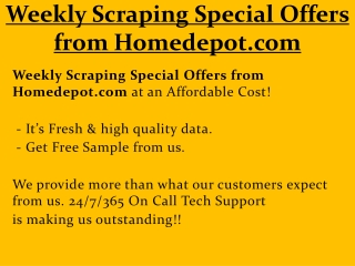 Weekly Scraping Special Offers from Homedepot.com