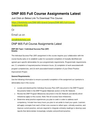 DNP 805 Full Course Assignments Latest