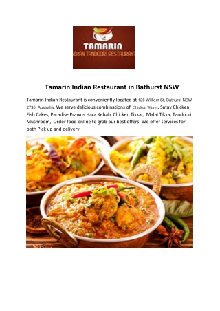 Tamarin Indian Restaurant in Bathurst