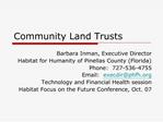 Community Land Trusts