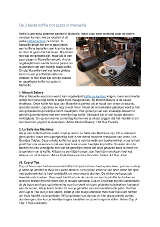 De 3 beste koffie hot spots in Marseille