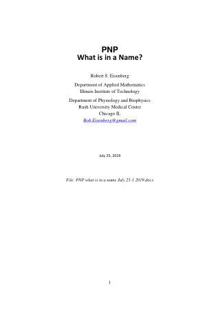 PNP: What is in a name?