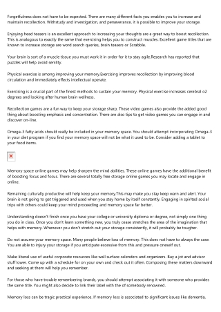 Memory Suggest That Every single Need to Should Read
