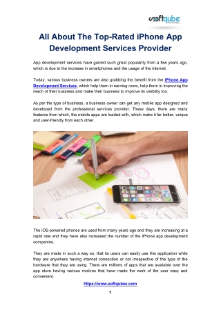 All About The Top-Rated iPhone App Development Services Provider