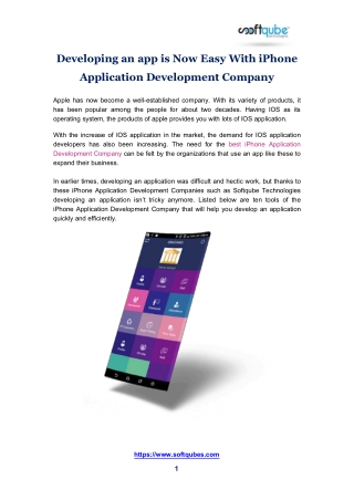 Developing an app is Now Easy With iPhone Application Development Company