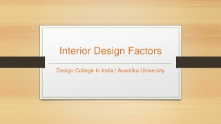 Interior Design Factors - Avantika University