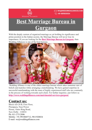 Best Marriage Bureau in Gurgaon