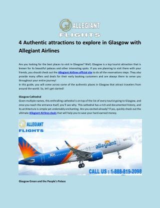 4 Authentic attractions to explore in Glasgow with Allegiant Airlines