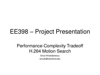 EE398 – Project Presentation