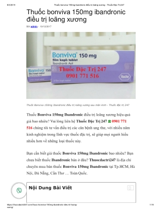 Thuoc bonviva 150mg ibandronic - Thuoc dac tri 247