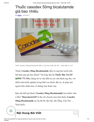 Thuoc casodex 50mg bicalutamide - Thuoc dac tri 247