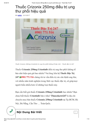 Thuoc crizonix 250mg crizotinib - Thuoc dac tri 247