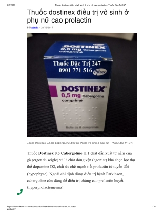 Thuoc dostinex 0.5mg cabergoline - Thuoc dac tri 247