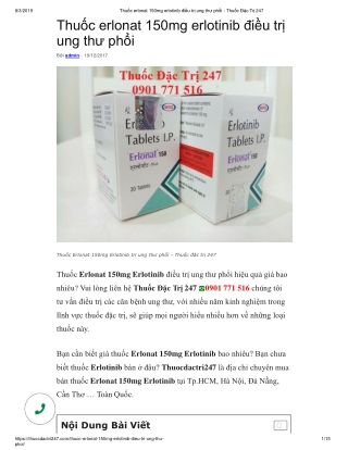 Thuoc erlonat 150mg erlotinib - Thuoc dac tri 247