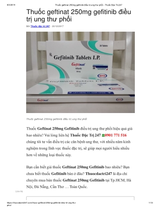 Thuoc geftinat 250mg gefitinib - Thuoc dac tri 247