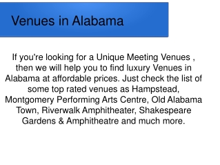 Venues in Alabama