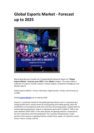 Global Esports Market - Forecast up to 2025