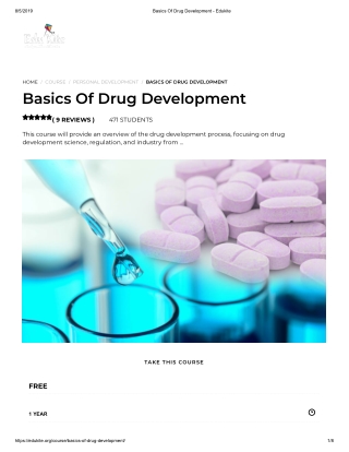 Basics Of Drug Development - Edukite
