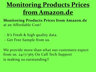 Monitoring Products Prices from Amazon.de
