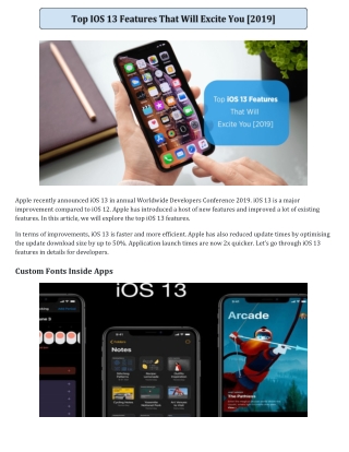 Top iOS 13 Features That Will Excite You [2019]