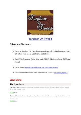 15% Off - Tandoor On Tweed-Tweed Heads - Order Food Online