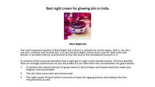 Best Night Cream For Growing Skin In India