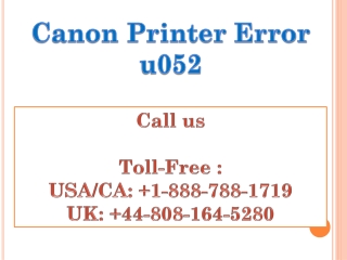 Canon Printer Error u052