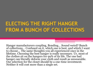 Hanger manufacturers coupling between closets and Hangers