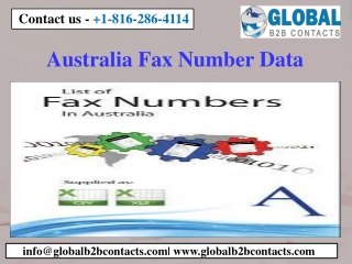 Australia Fax Number Data