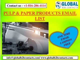 PULP AND PAPER PRODUCTS EMAIL LIST