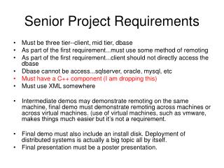 Senior Project Requirements
