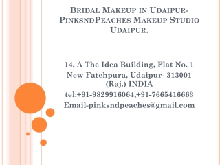 Bridal Makeup in Udaipur-PinksndPeaches Makeup Studio Udaipur.