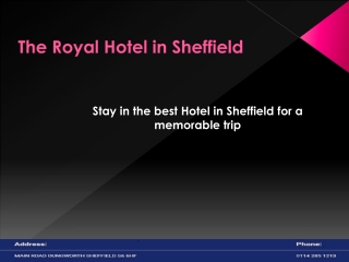 Sheffield Hotel Menu