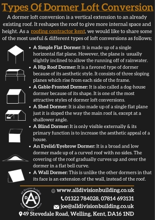 Types Of Dormer Loft Conversion