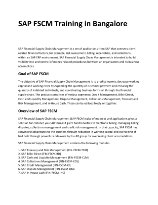 SAP FSCM Training Study Materials