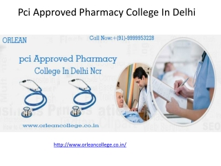 Pci Approved Pharmacy College In Delhi
