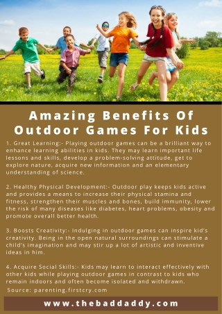 Amazing Benefits Of Outdoor Games For Kids
