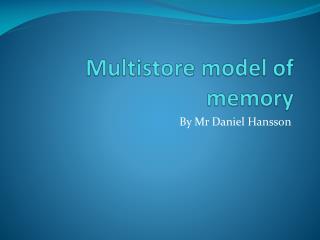 Multistore model of memory