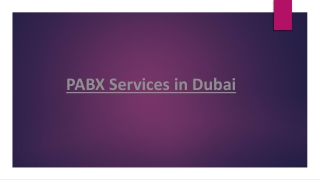 PABX services in Dubai | PABX installation in Dubai | IP PABX System Dubai