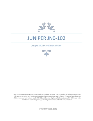 Juniper JNCIA (JN0-102) Certification Guide