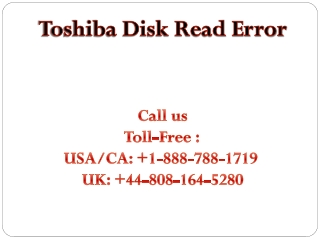 Toshiba Disk Read Error