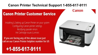 Canon Printer Customer Support Number 1-855-617-9111