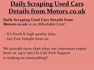 Daily Scraping Used Cars Details from Motors.co.uk