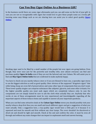 Can You Buy Cigar Online As a Business Gift?