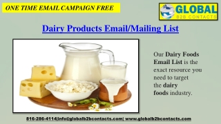 Dairy Products Email-Mailing List