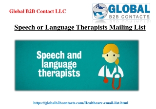 Speech or Language Therapists Mailing List