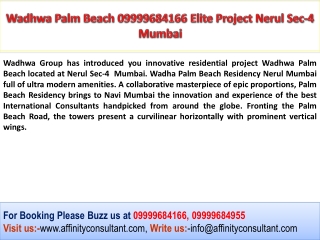 Wadhwa Palm Beach Nerul Mumbai Lavishness Project 0999968495